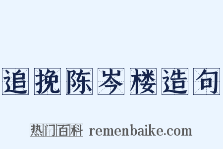 追挽陈岑楼造句是什么意思的图片